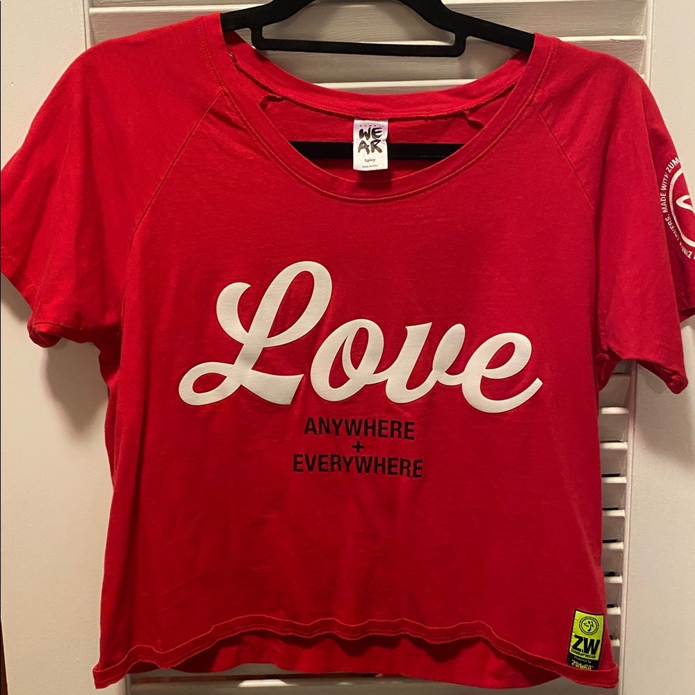 Zumba Wear Red Cropped Tee
